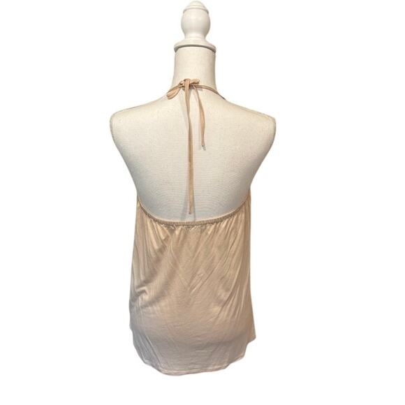 Vintage Express Cream Halter Top 90s Y2K Coquette Boho M - Picture 2 of 5